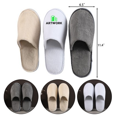 Custom Coral Fleece Disposable Hotel Slippers