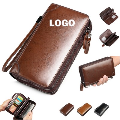 Double Zipper Men's Clutch Organizer