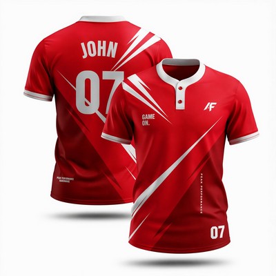 Men's Custom Sublimated Rugby Jersey With 2 Button 220GSM