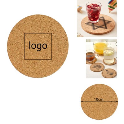 4" Round Edge Cork Coaster