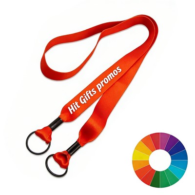 Double-ended Lanyard w/ Metal Split Ring & Metal Crimp