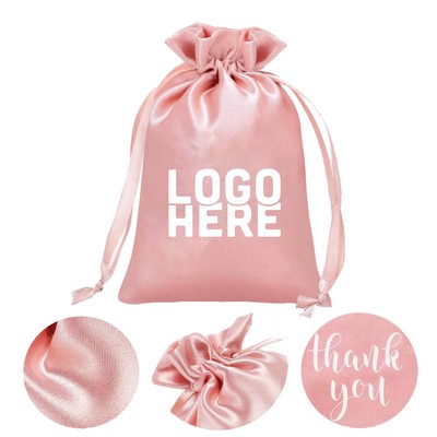 Satin Thank You Gift Drawstring Bag