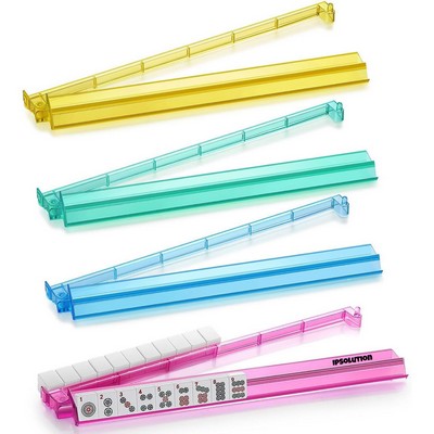 Transparent Mahjong Tile Racks W/Built-in Pushers Set of 4