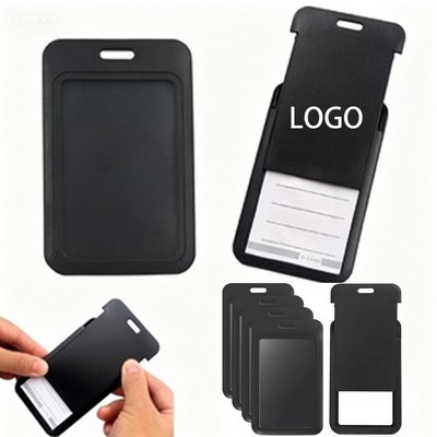 Vertical Sliding Plastic ID Badge Holder Case