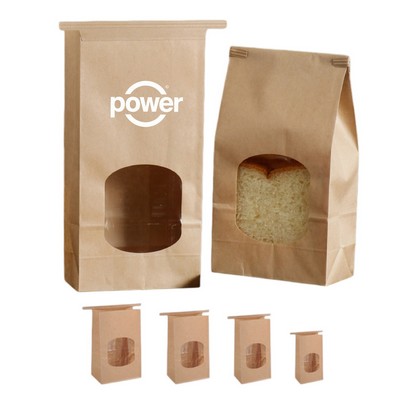 Clear Window Waterproof Kraft Toast Bag