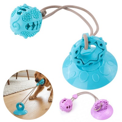 Dog Chew Toy with Suction Cup and Rope Ball