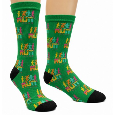 Custom Athletic Crew Socks – Full Color All Over Print Polyester Socks for Teams, Events, Bulk