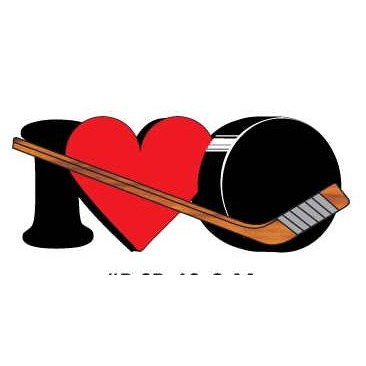 I Love Hockey Promotional Magnet w/ Strip Magnet (12 Square Inch)