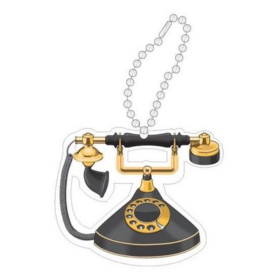 Old Fashion Telephone Promotional Line Key Chain w/ Black Back (3 Square Inch)