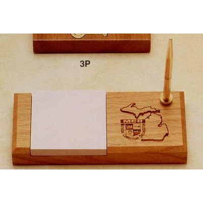 3.1"x7" Walnut Pen Set W/ 3"x3" Post-it Pad (3s)