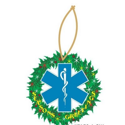 Caduceus Cross Promotional Wreath Ornament w/ Black Back (12 Square Inch)