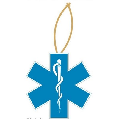 Caduceus Cross Promotional Ornament w/ Black Back (8 Square Inch)
