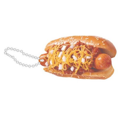 Chili Cheese Dog Promotional Key Chain w/ Black Back (8 Square Inch)