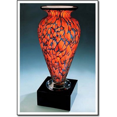 Indigo Monarch Athena Vase w/ Marble Base (4.5"x11.75")