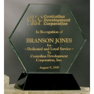 10" Hexagon Award w/Marble Base
