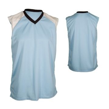 Adult Pro-Weight Texture Mesh V-Neck Jersey Shirt w/ Contrast Front Shoulder Panel