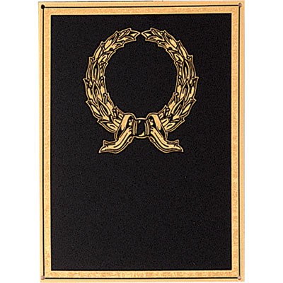 Black Screened Plate w/Wreath 2" Insert (7" x 10")