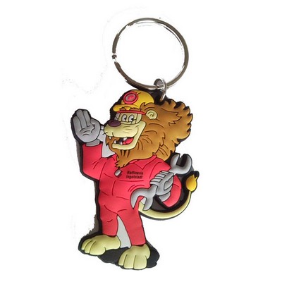 Custom 3D Single sided Soft Rubber Key Chains (3 1/2")