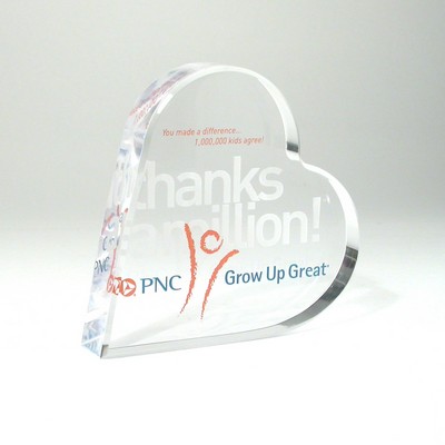 Heart Lucite® Embedment Award (5" x 4 5/8" x 1")