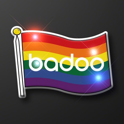 Light Up Rainbow Flag Pins, Pride Party Supplies - PRINTED