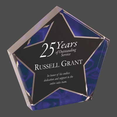 Star Blue Velvet Acrylic Award (5")