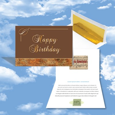 Birthday Card/Brown with Gold - Free Song Download