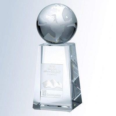 World Globathon Crystal Award, 10" x 4" x 4"