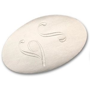 Oval Scallop Embossed & Foil Hot Stamped Label (1 1/8"x2 1/8")