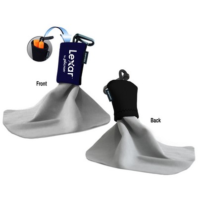 Custom Microfiber Cleaning Cloth with Storage Pocket & Ear Plugs (Spudz Plus)