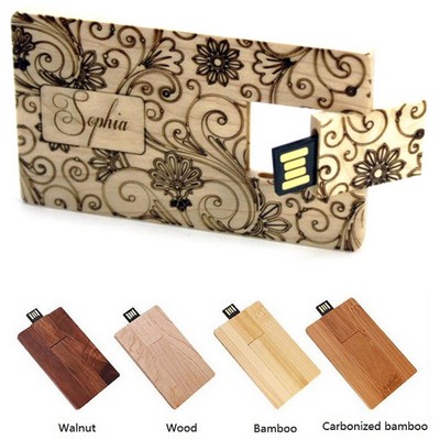 Wooden Card USB Drive - 8GB