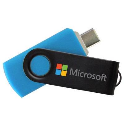 iClick® Type-C Black Swivel USB Flash Drive 8GB