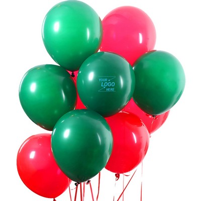 10" Red and Green Latex Balloons
