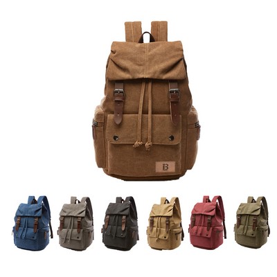 Vintage Drawstring Backpack w/ Front Pocket