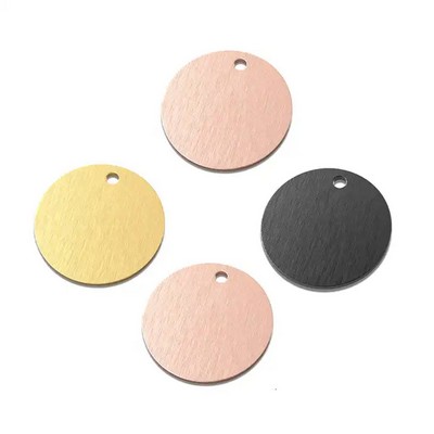 Round Design Brass Pet Tag (1.18")