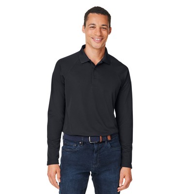Harriton Men's Charge Snag and Soil Protect Long-Sleeve Polo Shirt
