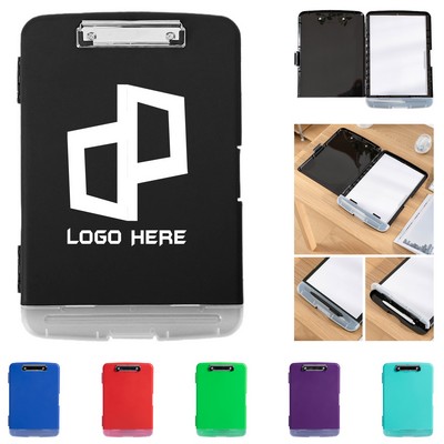 Pp Plastic Clipboard W/ Storage And Pen Holder