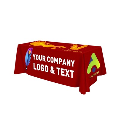 4' Full Color Flat 4 sided Tablecloth