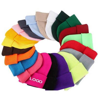 Cuffed Knitted Beanie Caps