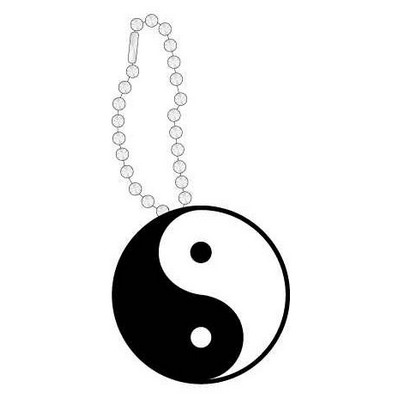 Yin Yang Promotional Line Key Chain w/ Black Back (3 Square Inch)