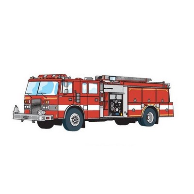 Fire Truck Promotional Magnet w/ Strip Magnet (6 Square Inch)