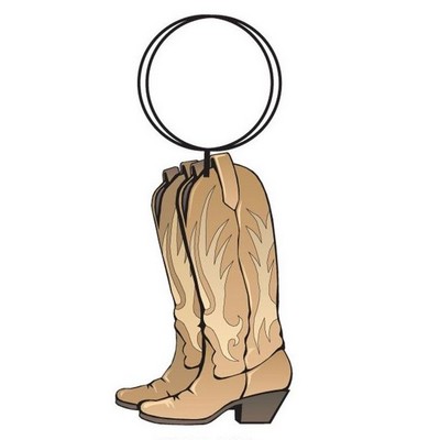 Cowboy Boots Executive Key Chain w/Mirrored Back (12 Square Inch)