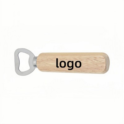 Solid Wood Handle Bottle Opener for Beer and Soda Minimalist Bar Tool
