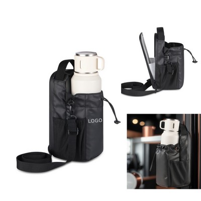 Magnetic Water Bottle Pouch With Phone Pocket And Strap