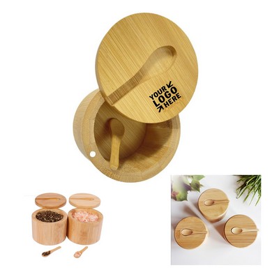 Bamboo Spice Jar with a Spoon