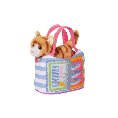 Sardine Sassy Pet Sak w/Striped Cat Stuffed Animal