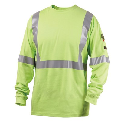 Black Stallion TF2511-LM 7 OZ FLAME-RESISTANT COTTON LONG SLEEVE T-SHIRT WITH SILVER REFLECTIVE - NF