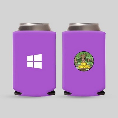 Neoprene Can Coolers Full Color Imprint with Solid Color Background 16 Oz