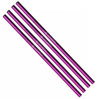 Straight Stainless Steel Straws: Set Of 4" Violet