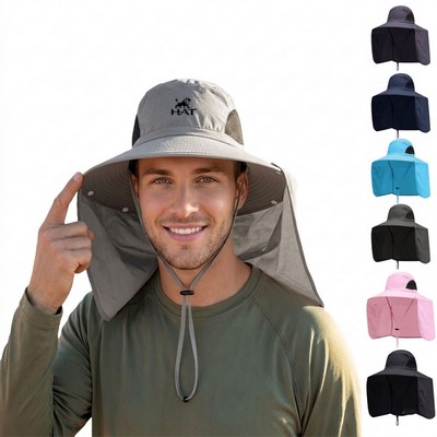 Sun Hat for Men Women with Neck Flap
