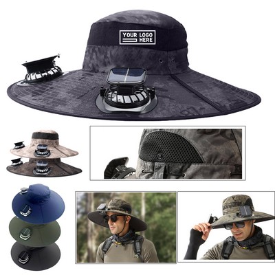 Solar-Powered Ventilated Wide-Brim Sun Hat
